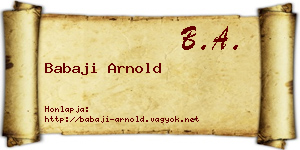 Babaji Arnold névjegykártya